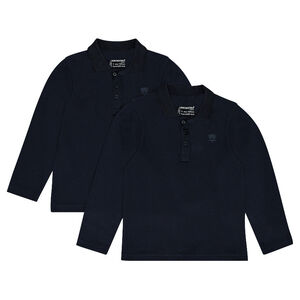 Pack de 2 polos de manga larga con logo estampado 