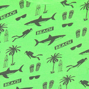 Camiseta de manga corta de punto con estampado de fantasía all over 