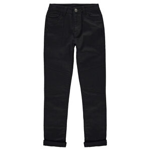 Júnior - Pantalón de tela liso con detalle de pespuntes en las piernas 