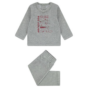 Pijama de terciopelo con zorros estampados 