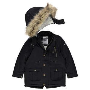 Parka doublée sherpa à capuche amovible pour enfant garçon 