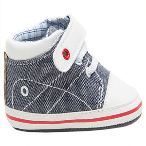 Zapatillas flexibles de tela con cordones y velcro con forro de cuadros  Main Zapatillas flexibles de tela con cordones y velcro con forro de cuadros