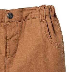 Pantalón de algodón y lino liso  