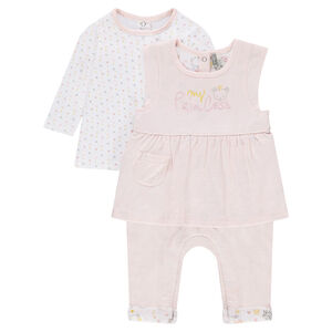 Conjunto de mono largo con efecto 2 en 1 con camiseta de manga larga 