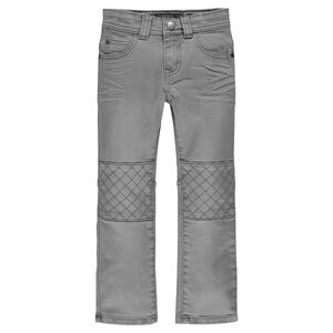 Jeans slim combinación de cortes con pespunte 