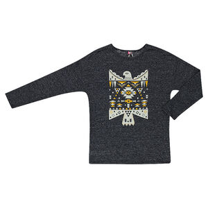 Júnior - Túnica abierta con efecto nieve y estampado estilo Ikat 