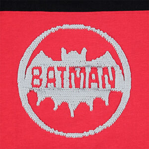 Júnior - Camiseta de manga larga con logo ©Warner Batman con lentejuelas negras 