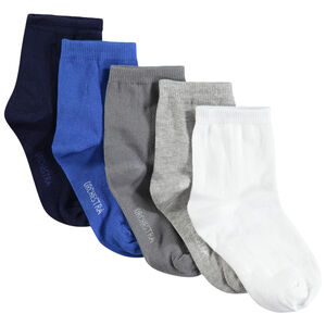 Juego de 5 pares de calcetines lisos  