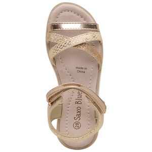 Sandalias con bridas doradas y toques de purpulinas 