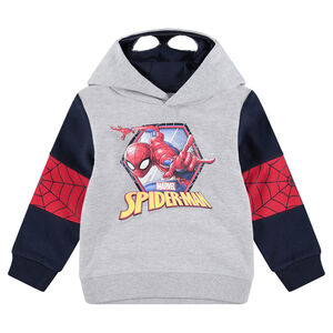 Sudadera de felpa con estampado ©Marvel Spiderman y capucha de efecto máscara 