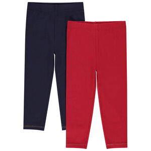 Juego de 2 leggings lisos de algodón ecológico  Main Juego de 2 leggings lisos de algodón ecológico