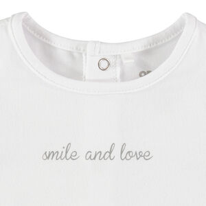 T-shirt manches longues en coton bio à inscription printée  Main T-shirt manches longues en coton bio à inscription printée