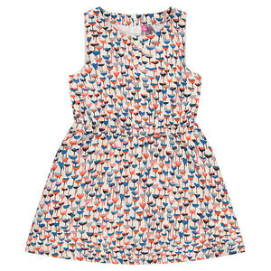 Vestido de crepé con estampado de flores 