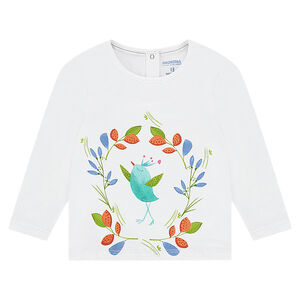 Camiseta de punto de manga larga con estampado de colores 