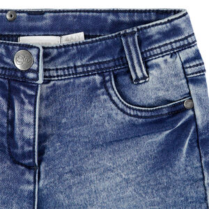 Pantalón corto de felpa vaquera con efecto desgastado  Main Pantalón corto de felpa vaquera con efecto desgastado