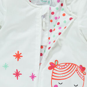 Saquito para dormir de popelina con forro de tejido de punto con estampado 