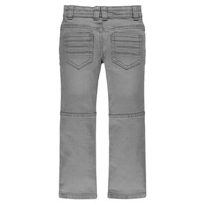 Jeans slim combinación de cortes con pespunte 