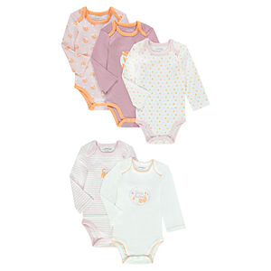 Juego de 5 bodies mangas con estampados de zorro 