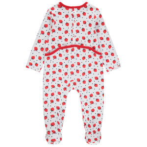 Lot de 2 dors-bien en coton print message et fraises 