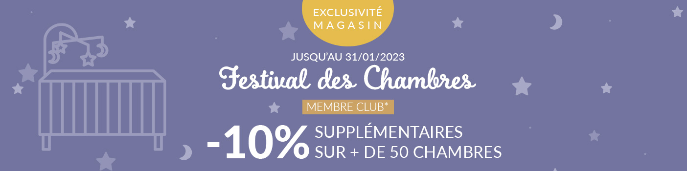 Festival des chambres ! 10% supplémentaires sur + de 50 chambres MEMBRE CLUB