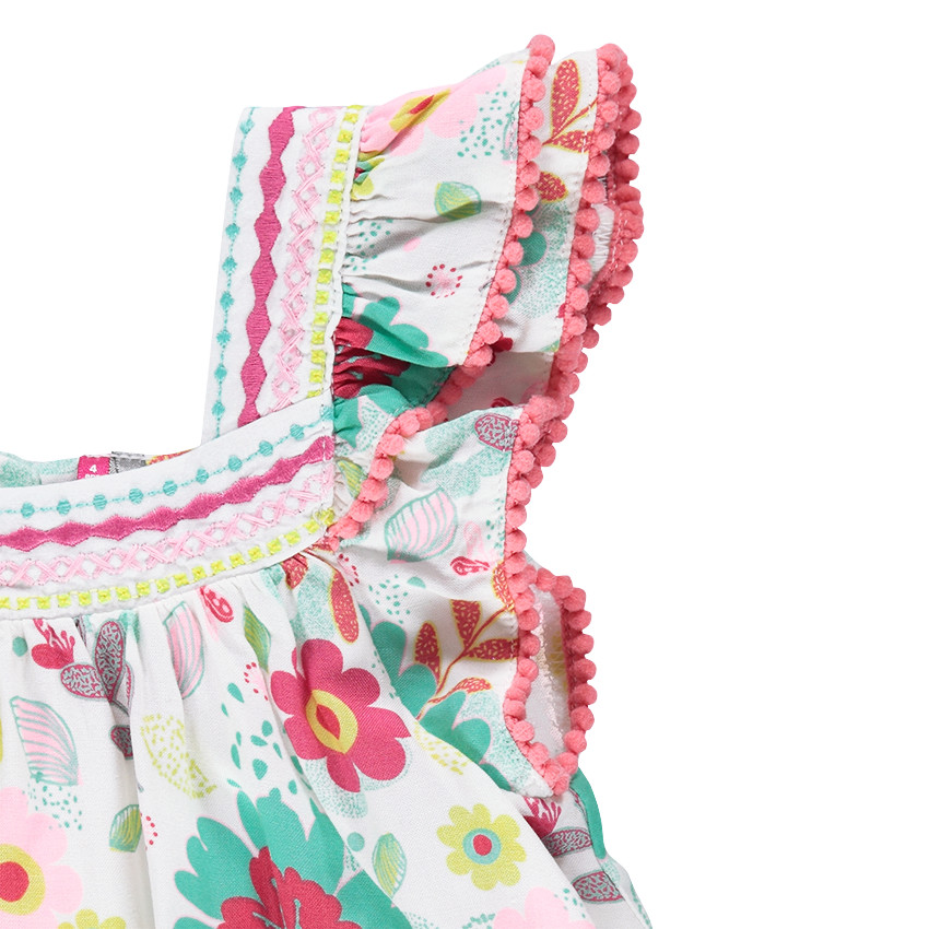 Vestido de volantes con estampado de flores all-over  Additional Vestido de volantes con estampado de flores all-over