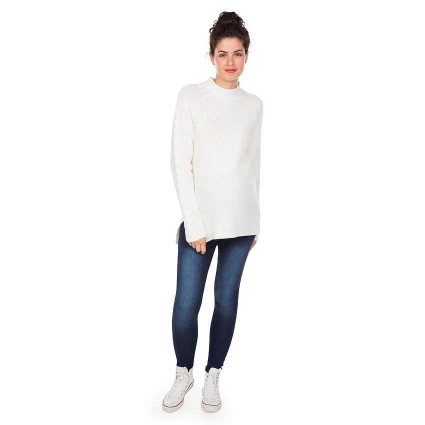 Vaqueros de felpa con efecto desgastado y banda superior 