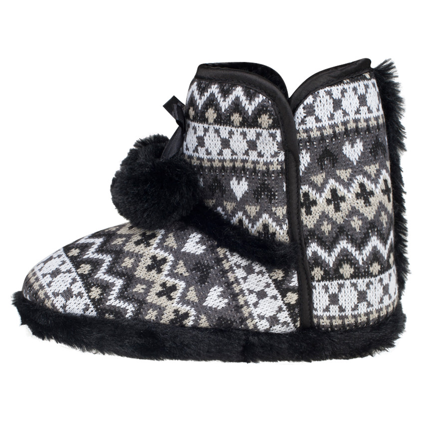 Zapatillas de punto con fantasía con pompones 