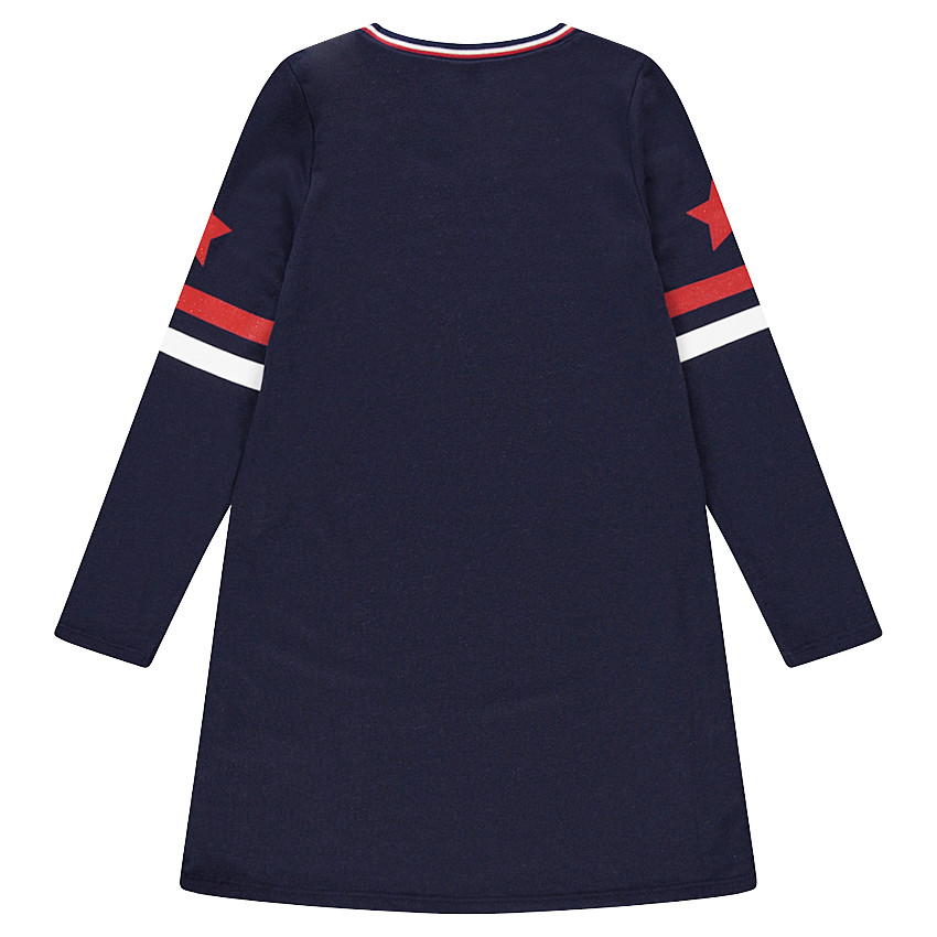 Júnior- Vestido de manga larga con texto y bandas estampadas 