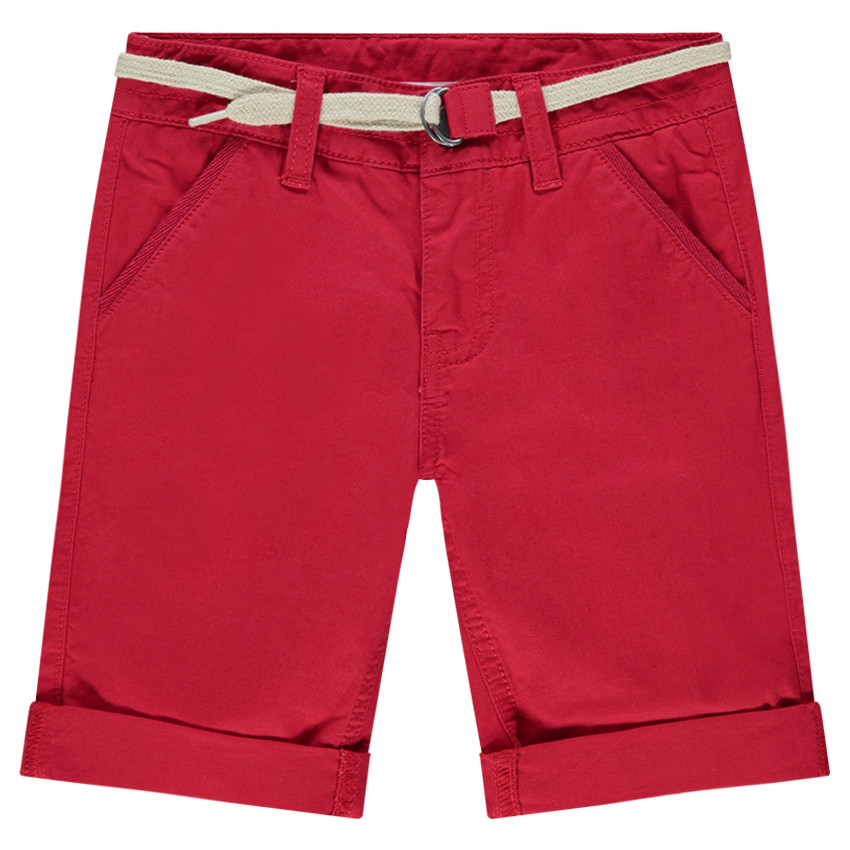 Bermudas de algodón con cinturón trenzado desmontable 