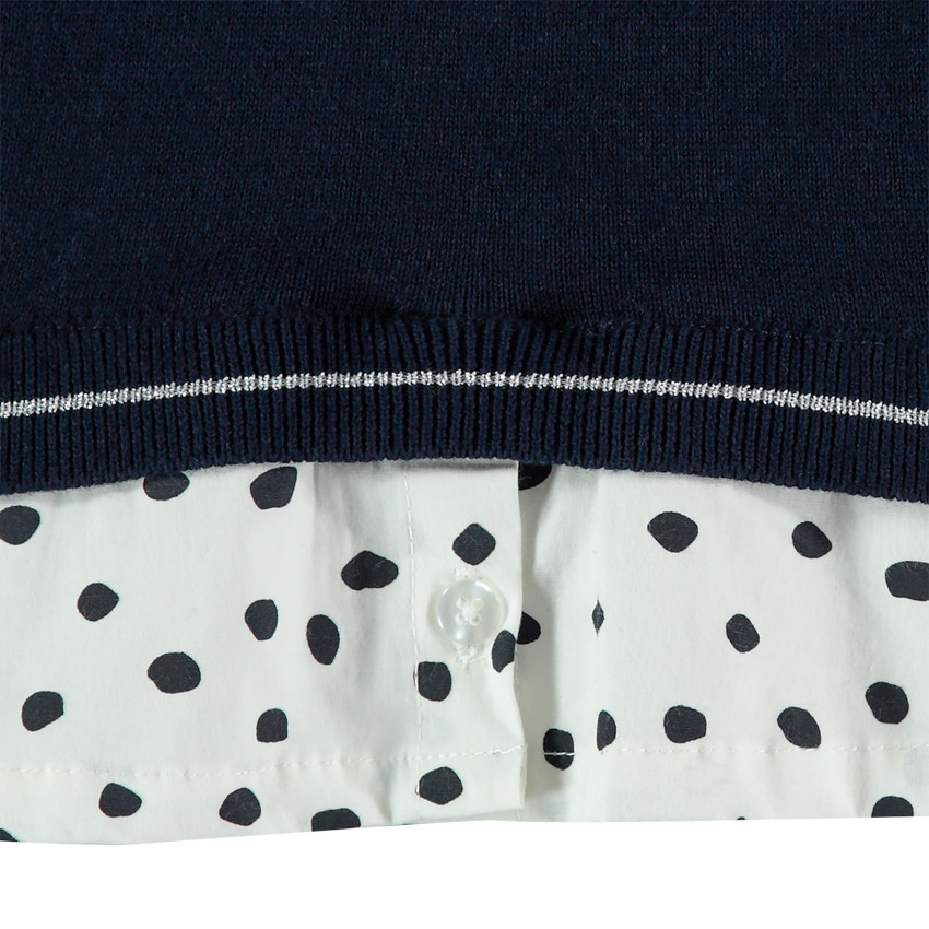 Jersey de punto efecto 2 en 1 con nudos bordados y lunares    Additional Jersey de punto efecto 2 en 1 con nudos bordados y lunares