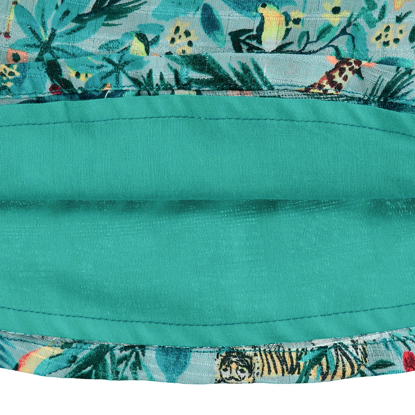 Falda con volantes y estampado tropical all over  Additional Falda con volantes y estampado tropical all over