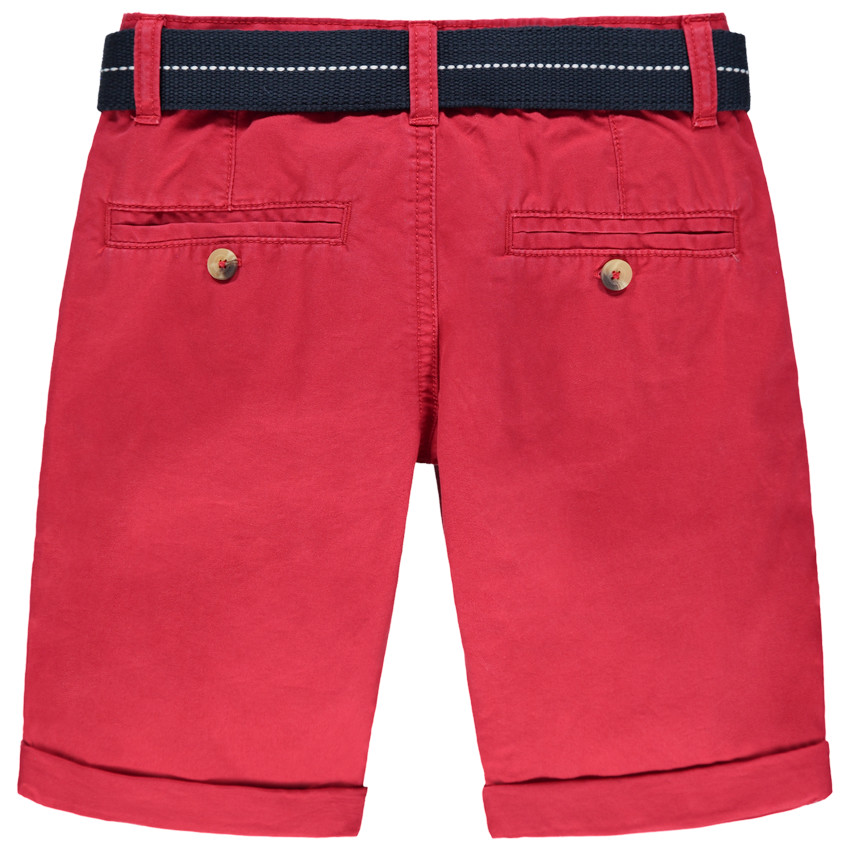 Bermudas lisas de tela y cinturón desmontable 