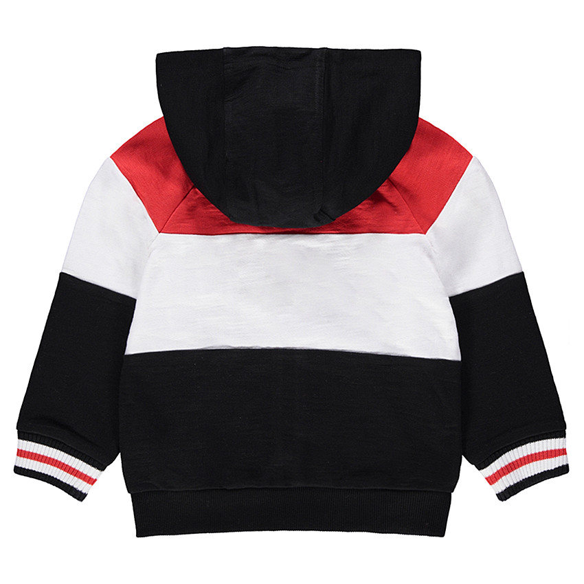 Chaqueta de felpa tricolor con mensaje estampado 