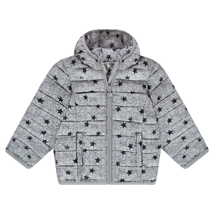 Anorak light*, impermeable y acolchado con capucha y bolsa de almacenamiento estampada 