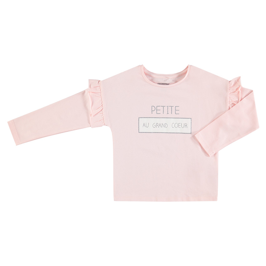 Camiseta de punto de manga larga con mensaje estampado 