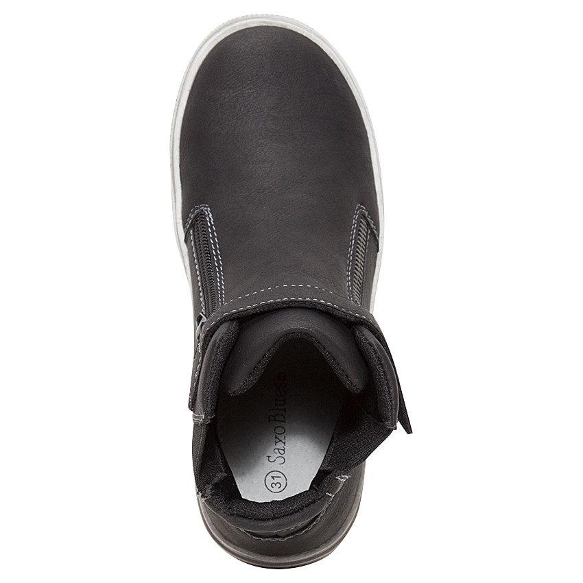 1/2 Botas con aspecto de cuero elástico y velcro con cremallera 