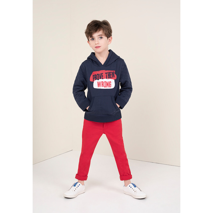 Sudadera de felpa con capucha e inscripciones estampadas 