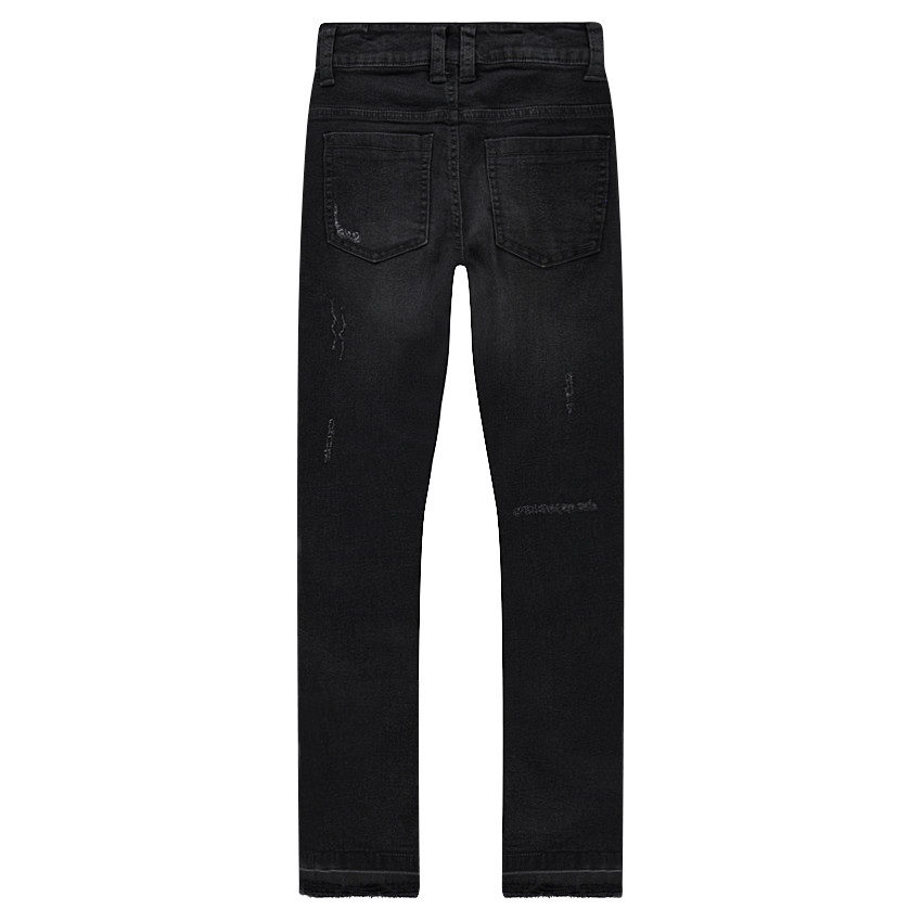 Júnior - Vaqueros slim con efecto desgastado y dobladillos descosidos 