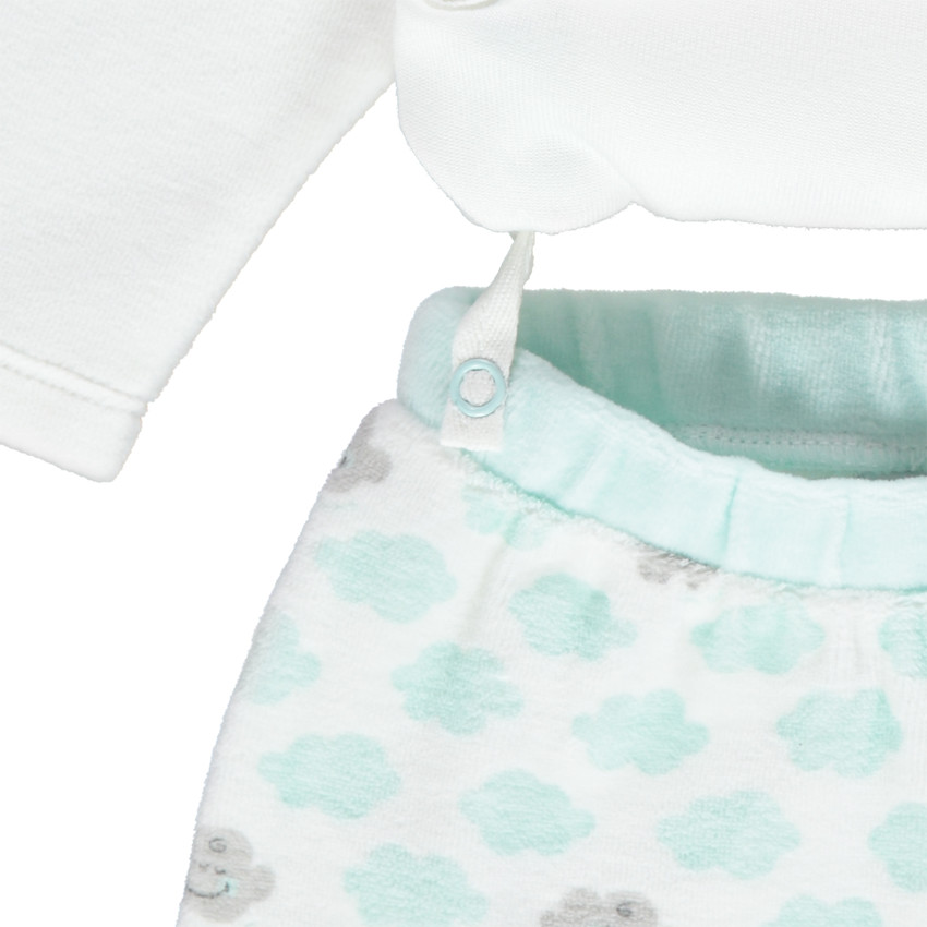 Pijama de terciopelo estampado ©Smiley Baby 