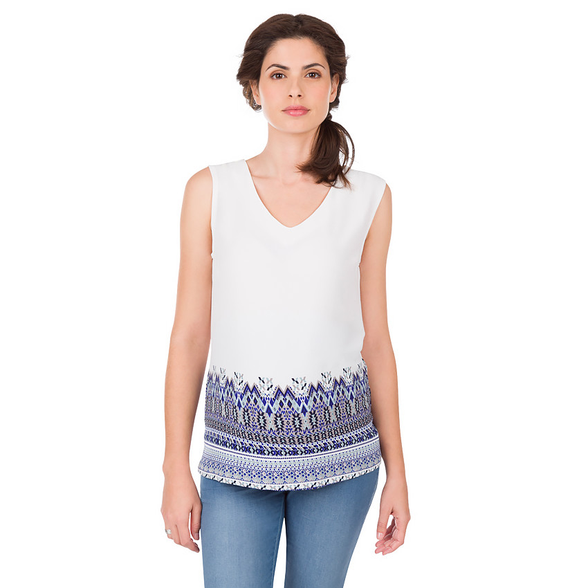 Top de grossesse sans manches avec motif ethnique 