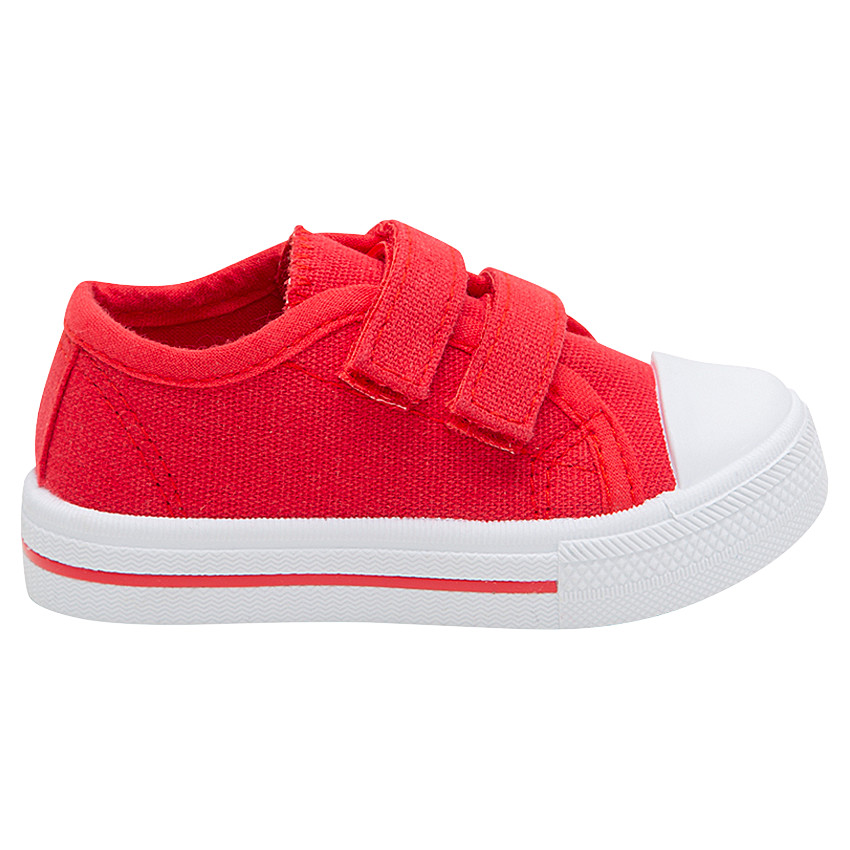 Zapatillas bajas de tela lisa roja con velcro del 20 al 23 