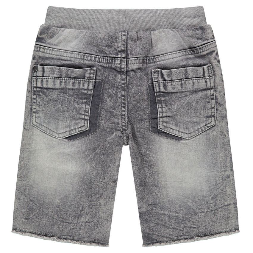 Bermudas vaqueras de efecto desgastado con parche y rotos 