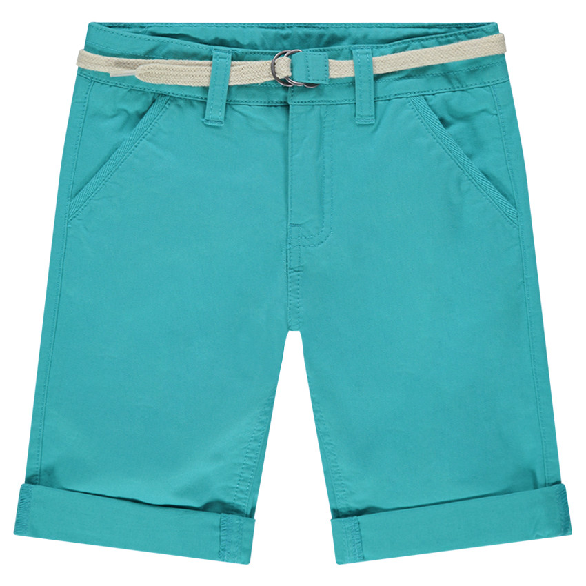 Bermudas de algodón con cinturón trenzado desmontable 