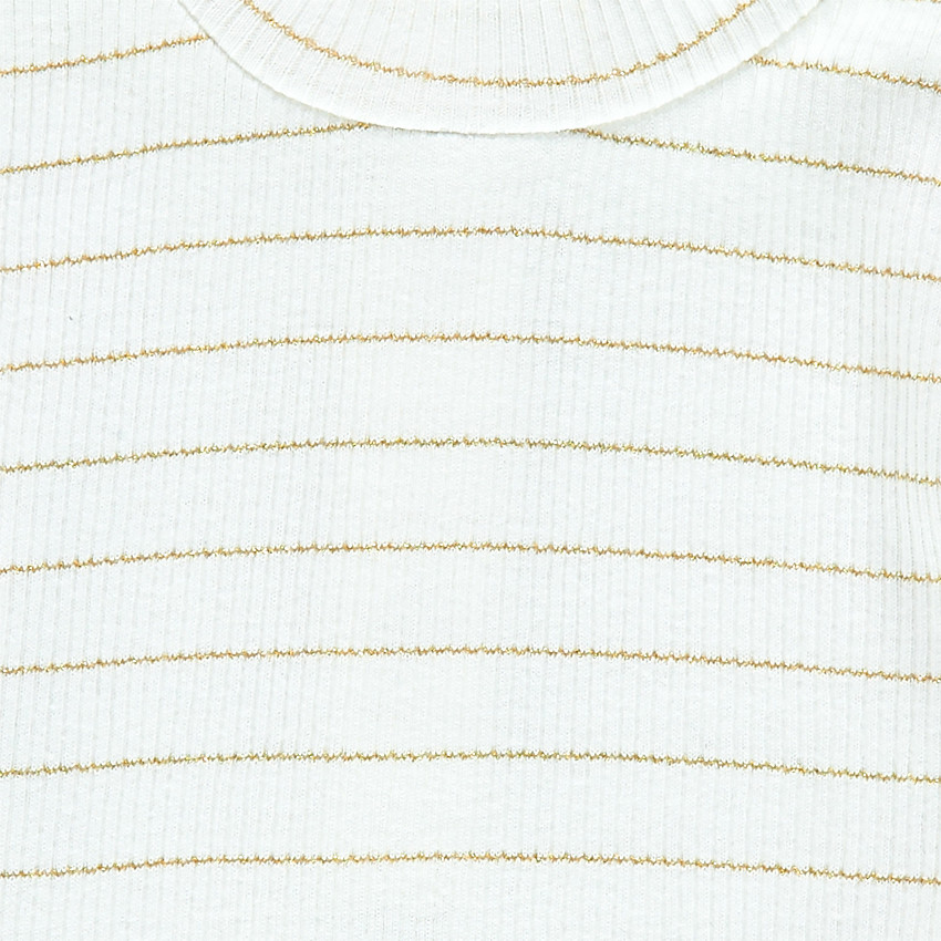 Camiseta interior de rayas con acanalado y cuello subido 