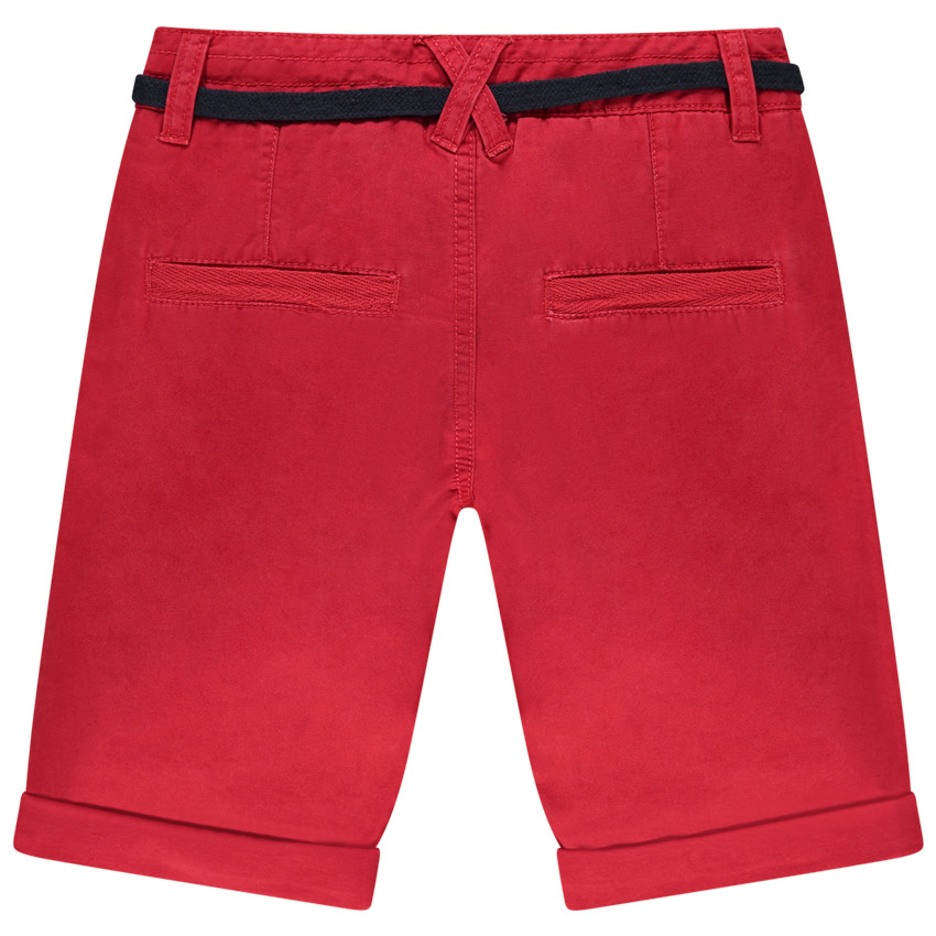 Bermudas de algodón lisas con cinturón ajustable 