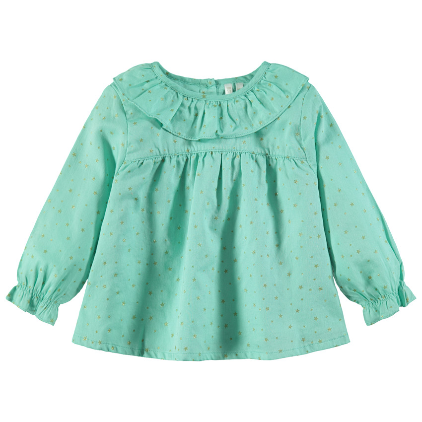 Túnica de manga larga con estrellas doradas estampadas all-over 