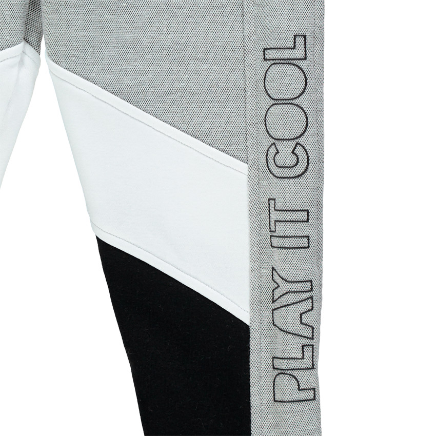 Pantalon de jogging en molleton tricolore aec inscription printée 