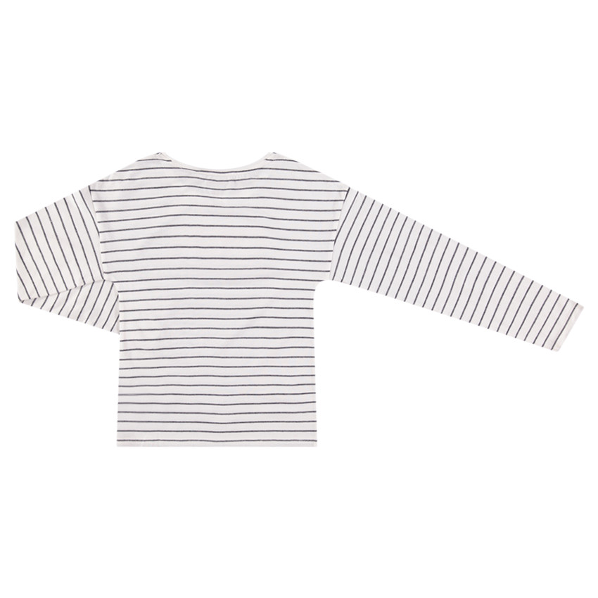 Camiseta de manga larga a rayas en jacquard con estampado brillante  Additional Camiseta de manga larga a rayas en jacquard con estampado brillante