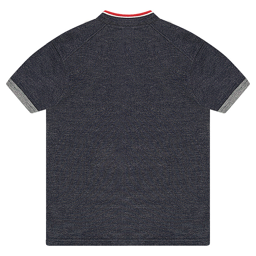 Polo de jersey de fantasía con detalles que contrastan 