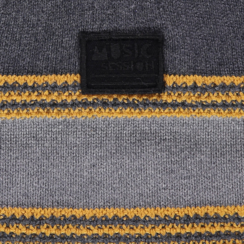 Chaqueta de punto de rayas de jacquard que contrastan 